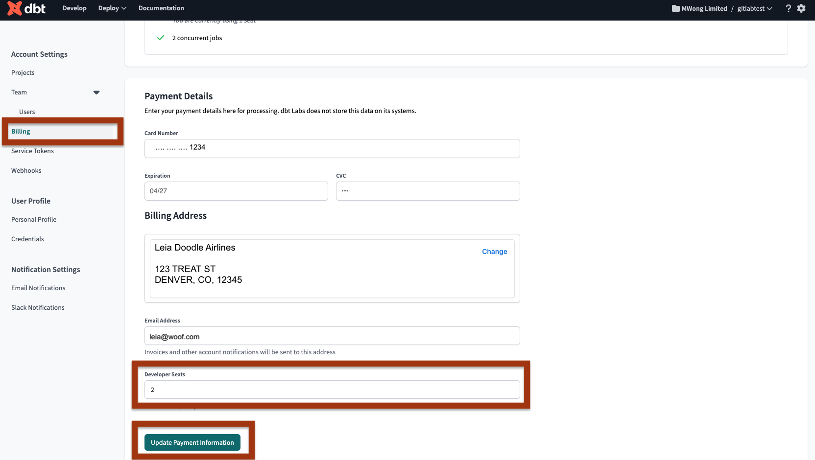 Navigate to Account Settings -> Users to modify dbt Cloud users